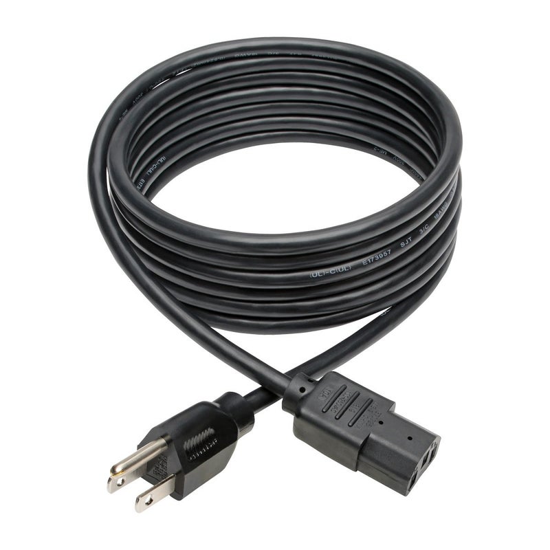 Tripp Lite Standard Computer Power Cord 10A,18AWG (NEMA 5-15P to IEC-320-C13) 10-ft.(P006-010) black - Image 2